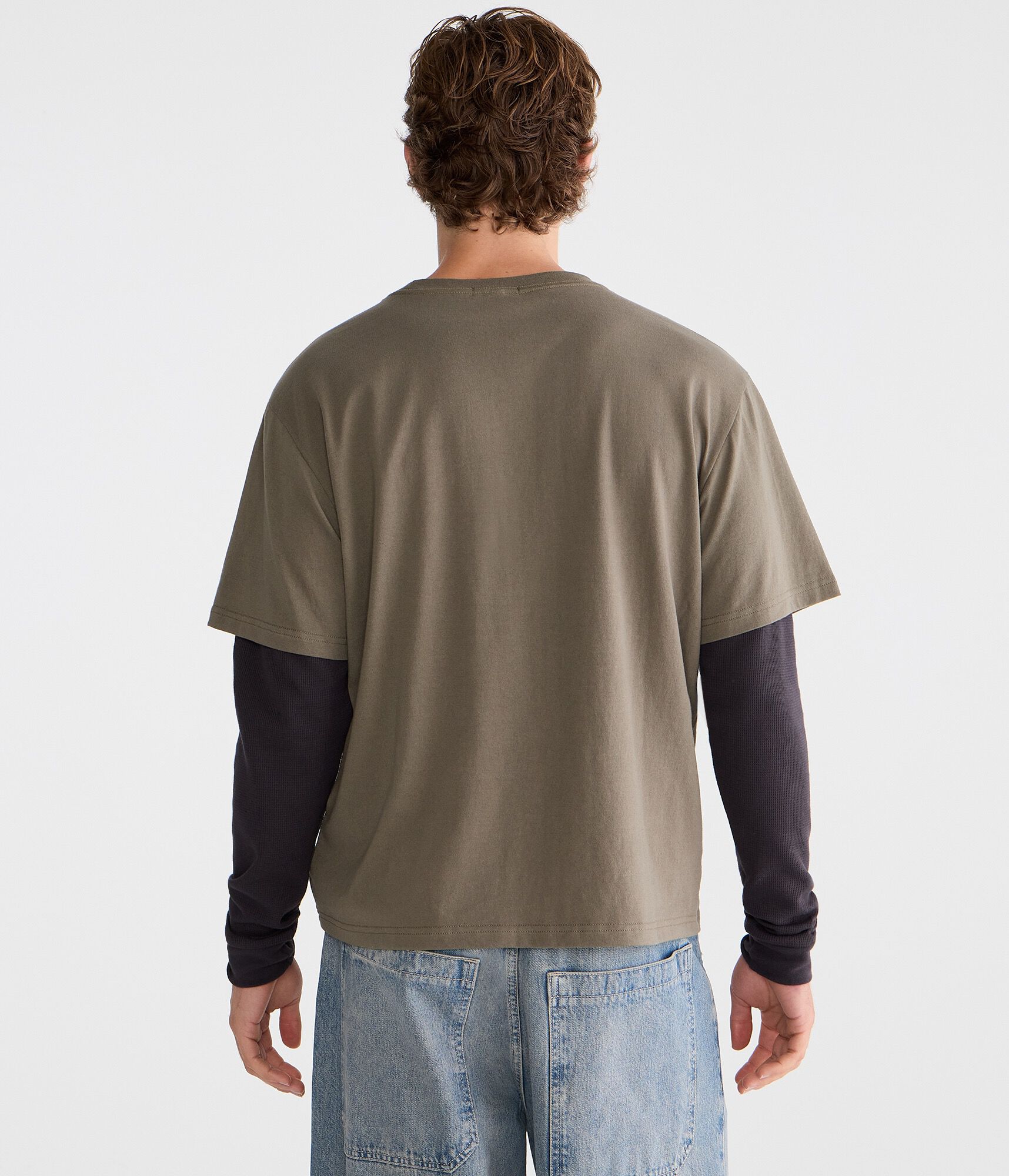 Von Dutch Long Sleeve Camo Skull Boxy 2Fer Tee
