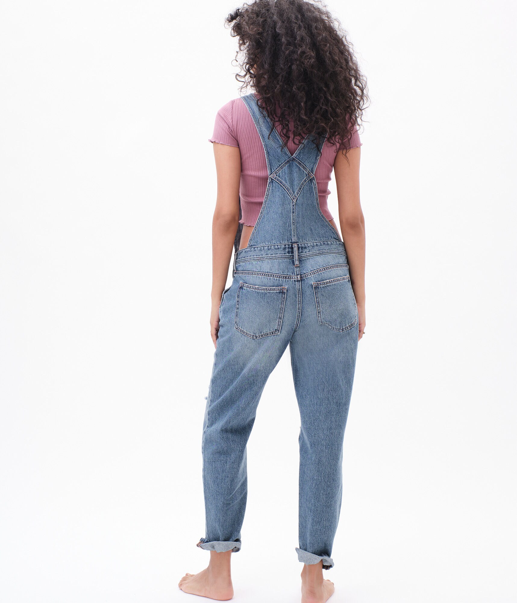 Real Denim Ankle Overalls