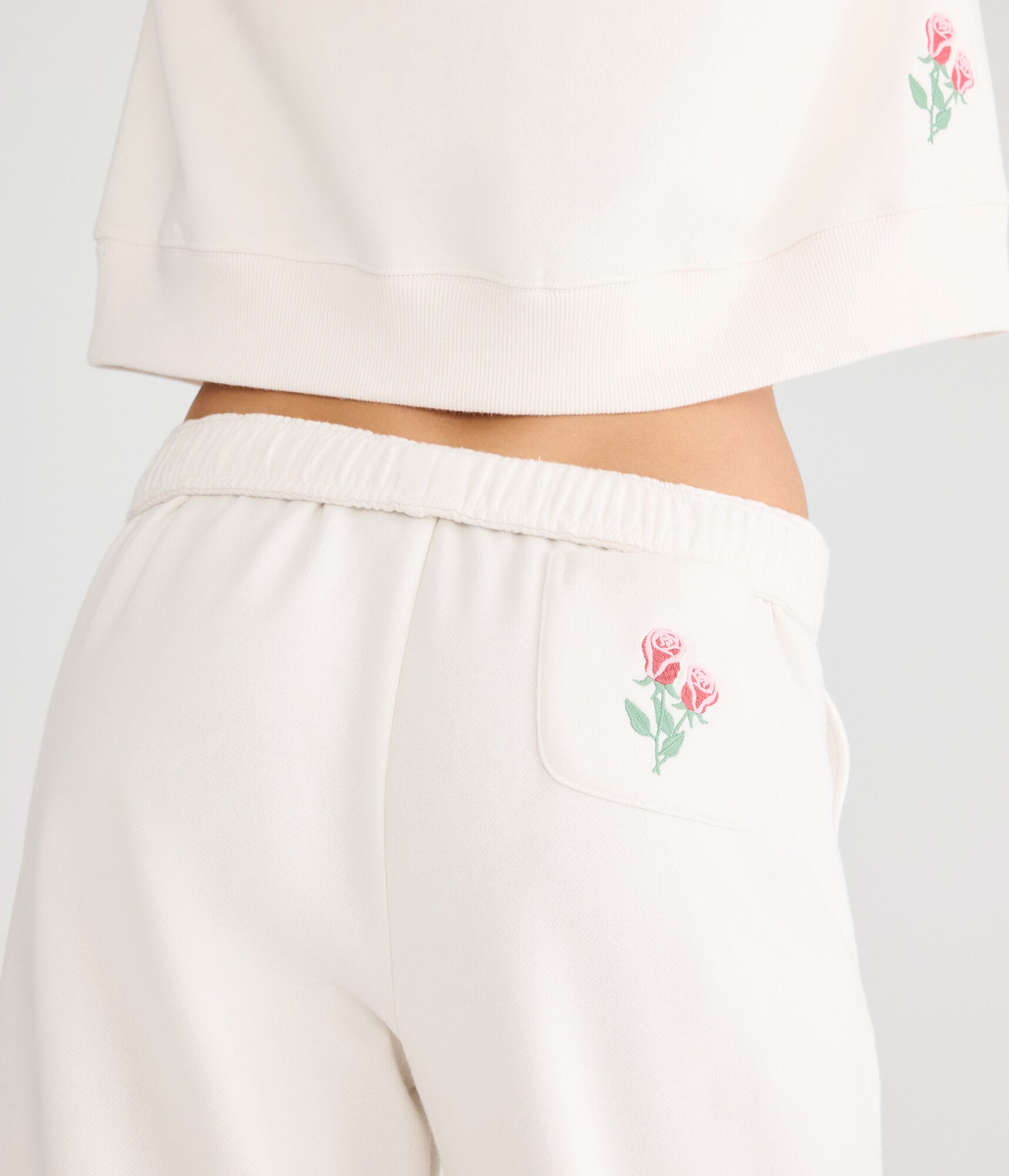 Cloud Soft Roses High-Waisted Straight Leg Sweatpants