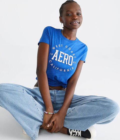 Aero West Coast Circle Appliqué Graphic Tee Aero West Coast Circle Appliqué Graphic Tee