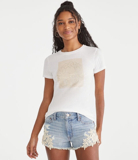 Floral Box Foil Graphic Tee Floral Box Foil Graphic Tee