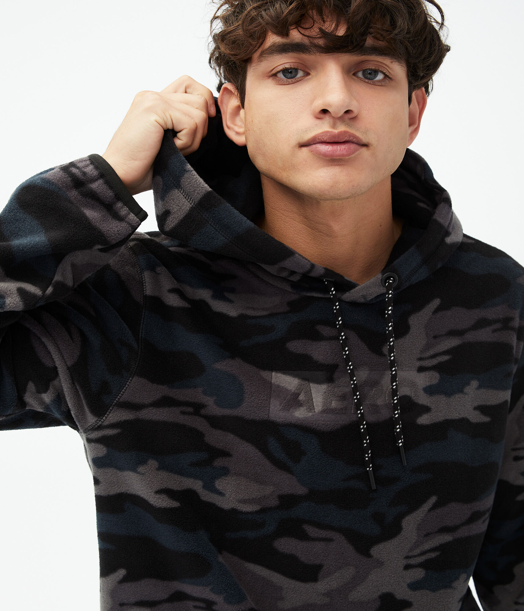 Camo Tonal Logo Polyfleece Pullover Hoodie