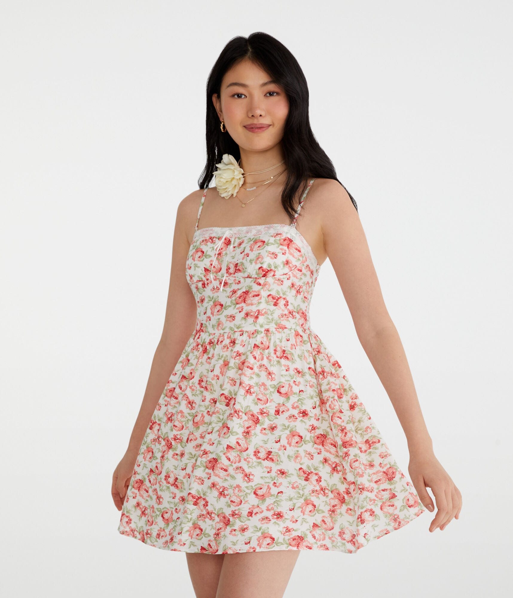Floral Strapless Fit & Flare Dress