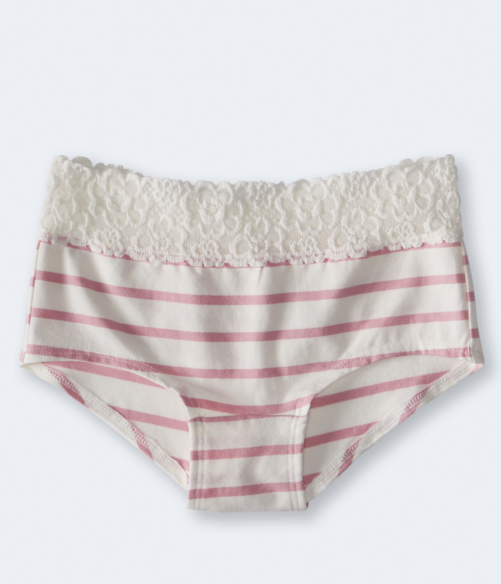Striped Lace-Trim Boyshort
