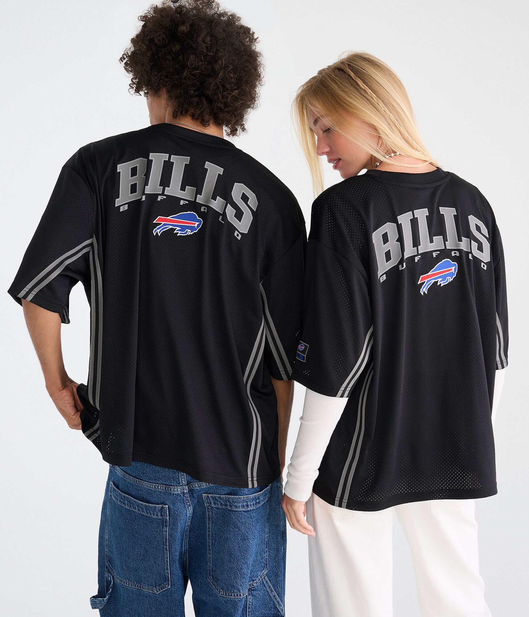 Buffalo Bills Striped Mesh Top