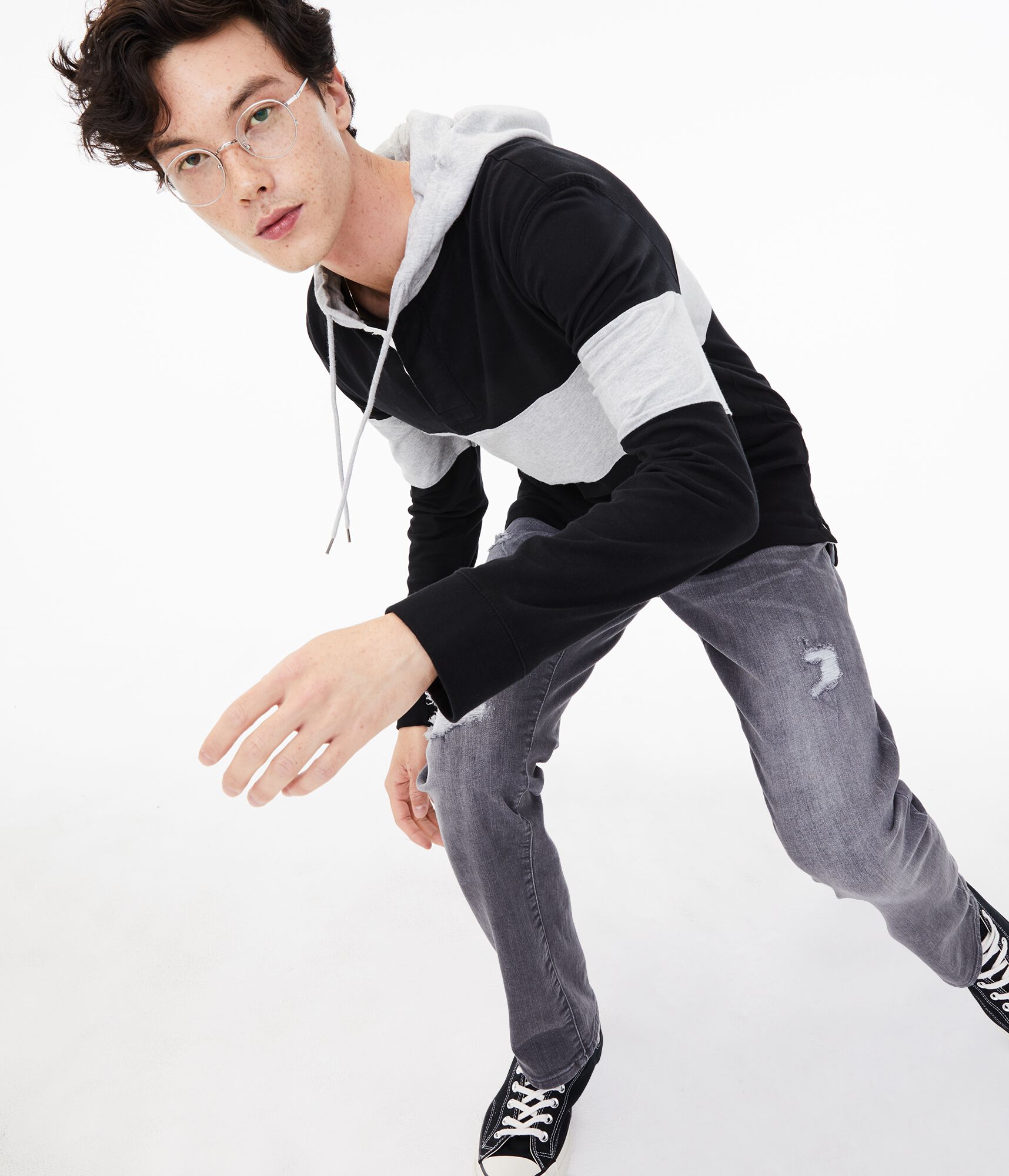 Long Sleeve Colorblock Hooded Rugby