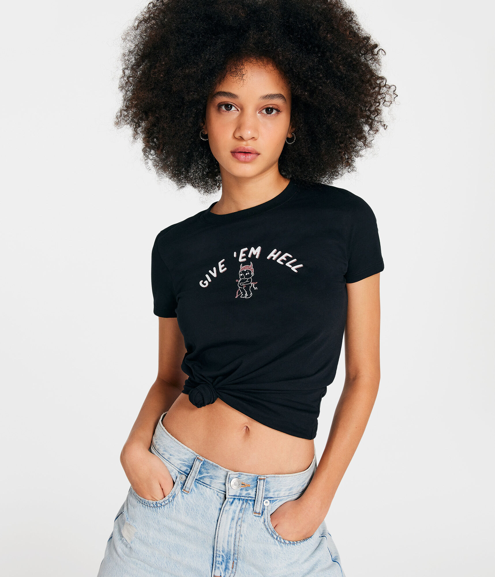 Devil Cherub Glitter Graphic Tee