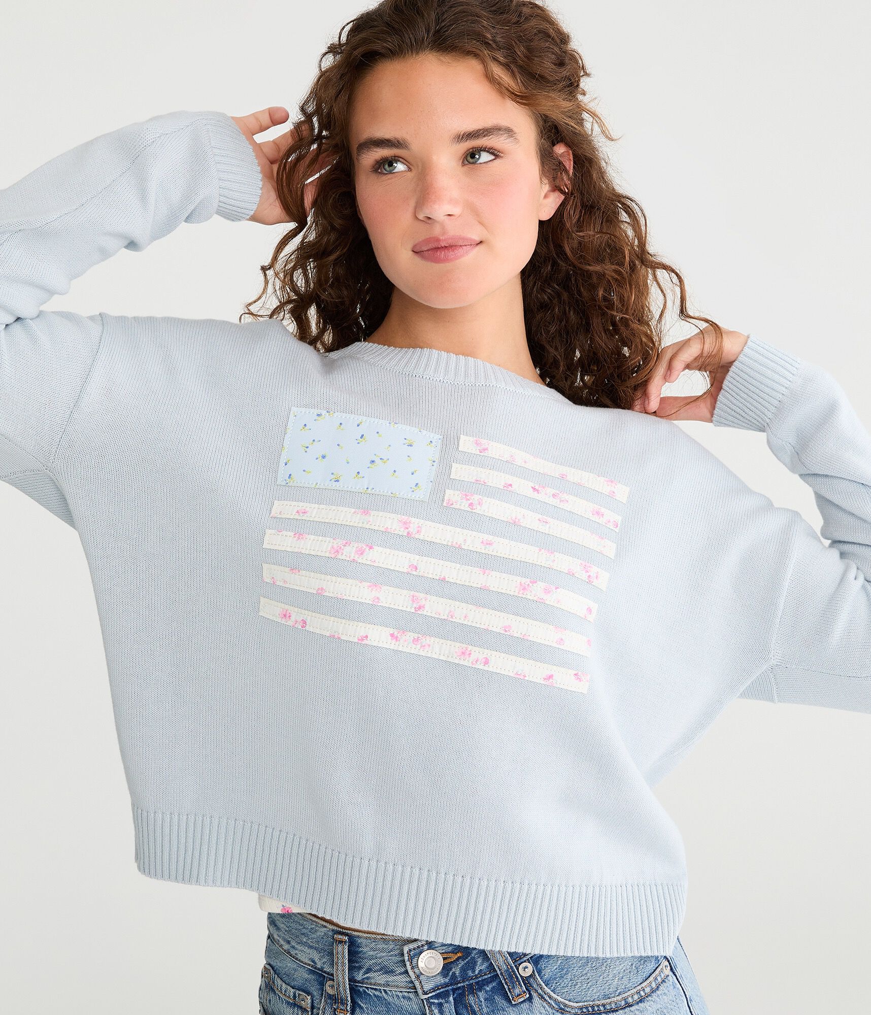 Patchwork Flag Crew Sweater