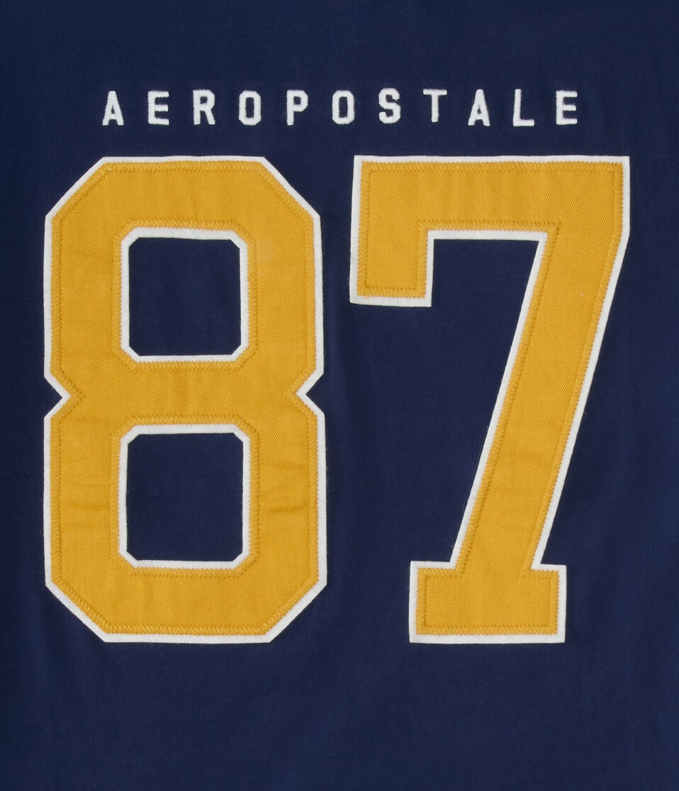 Aeropostale Large 87 Appliqué Graphic Tee