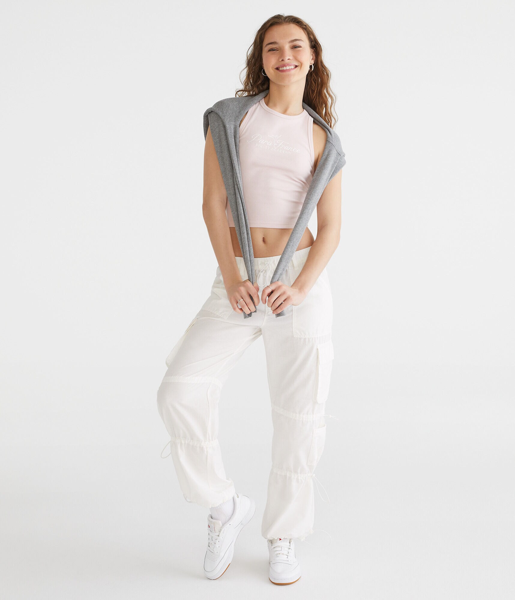 Mid-Rise Parachute Pants