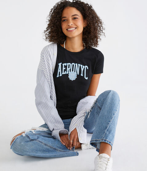 Aero NYC Crest Appliqué Graphic Tee Aero NYC Crest Appliqué Graphic Tee
