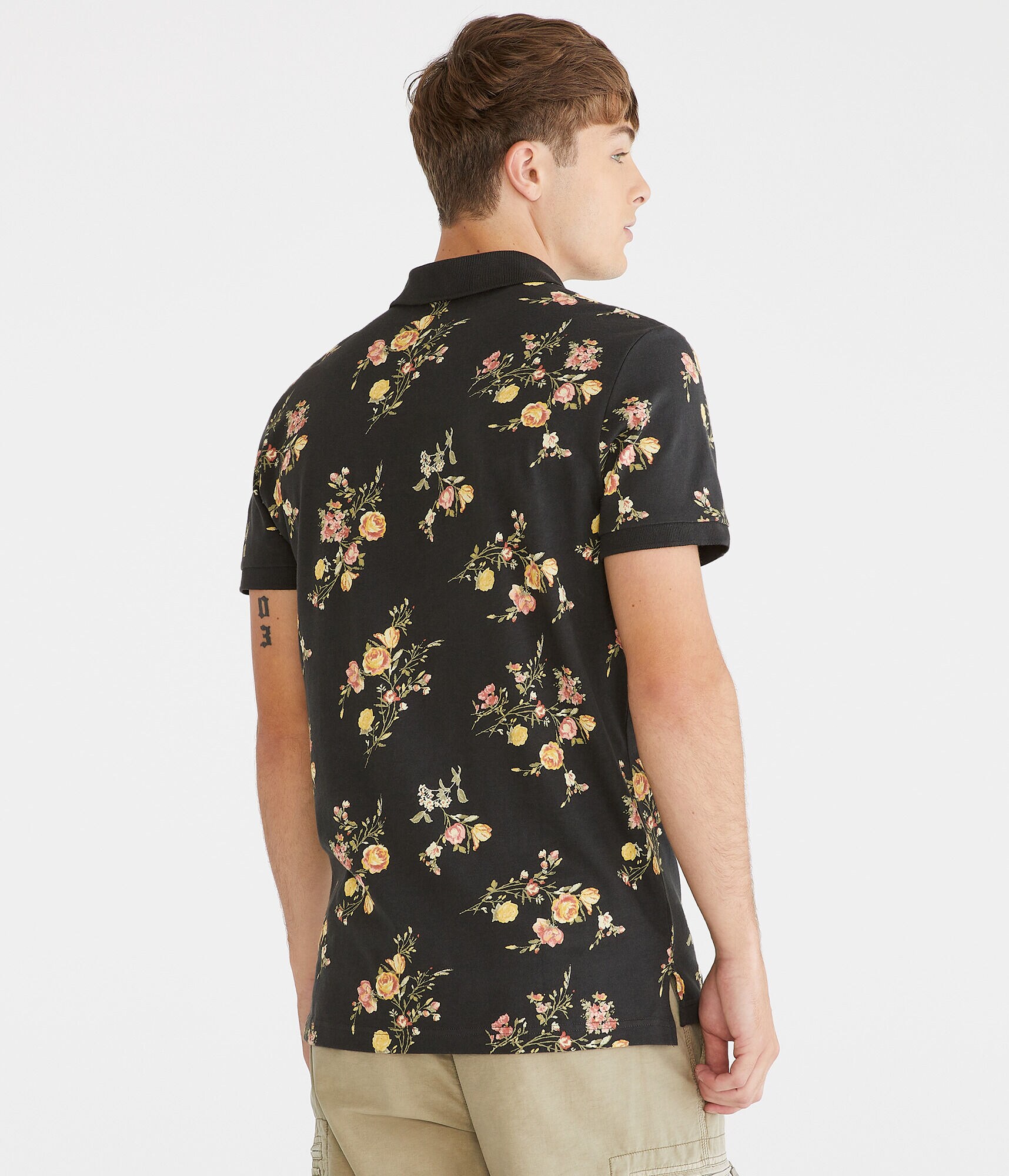 Roses Print Jersey Polo