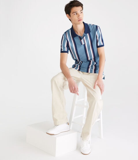 Vertical Stripe Jersey Polo Vertical Stripe Jersey Polo
