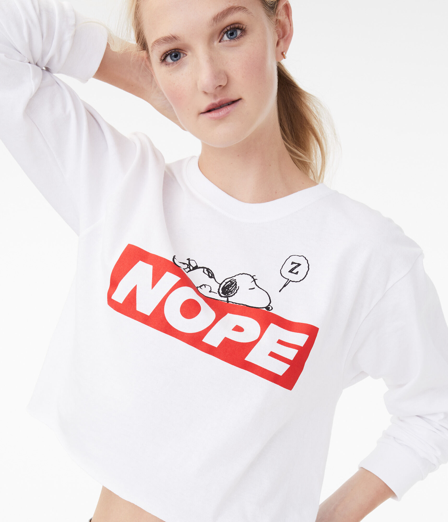 Long Sleeve Snoopy Nope Graphic Tee