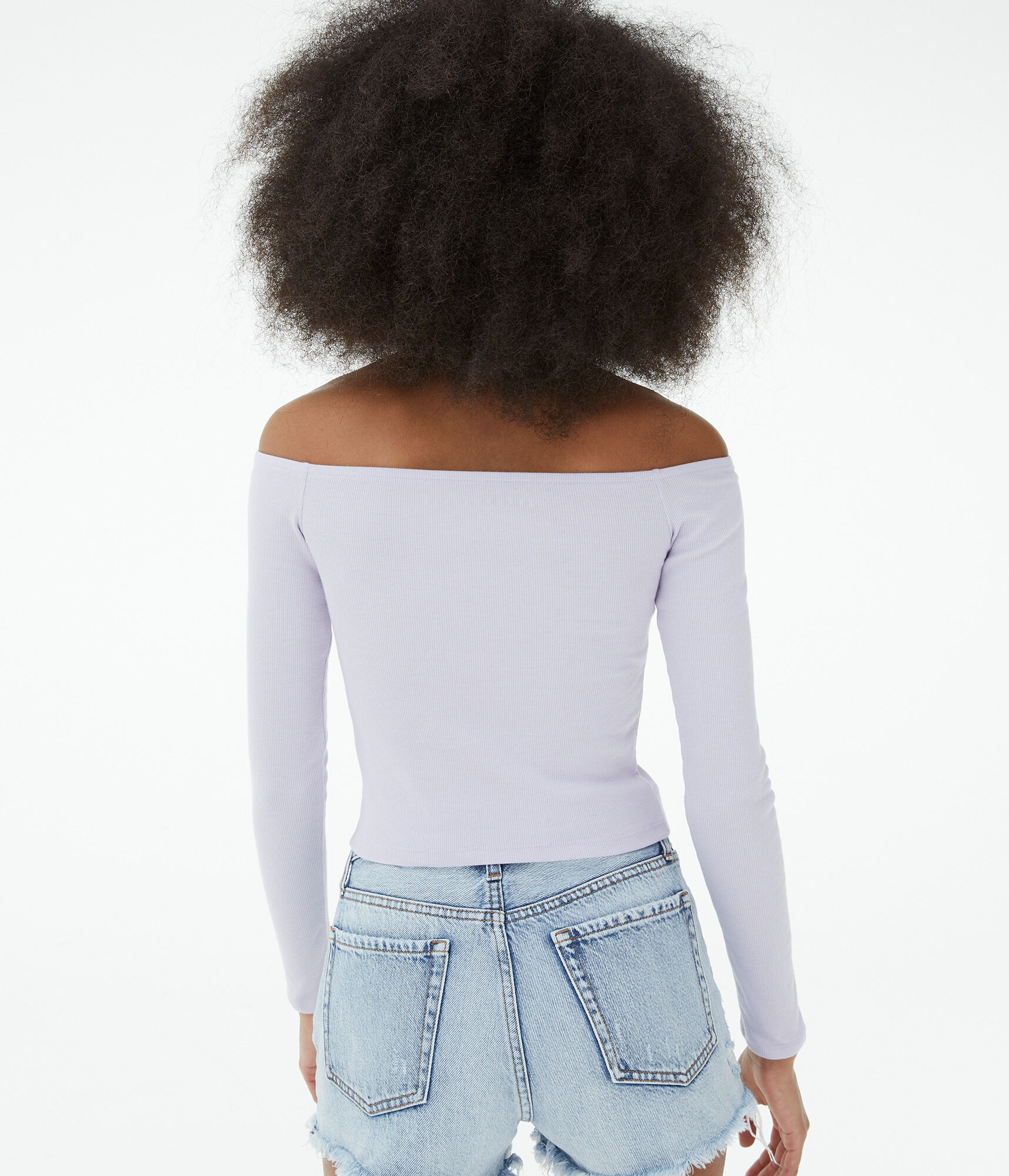 Long Sleeve 1/4-Zip Off-The-Shoulder Bodycon Top***