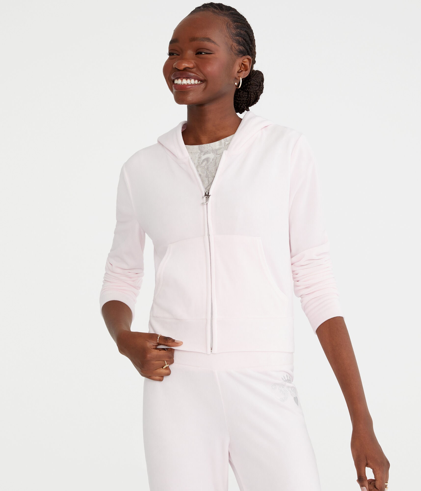 Juicy Couture Bling Velour Full-Zip Hoodie