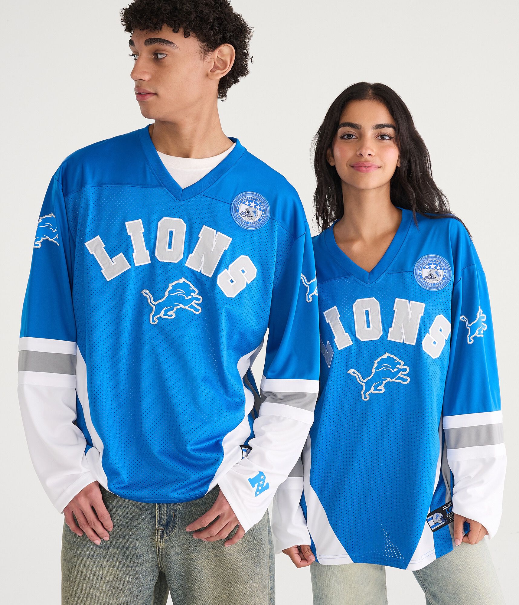 Long Sleeve Detroit Lions Mesh Top