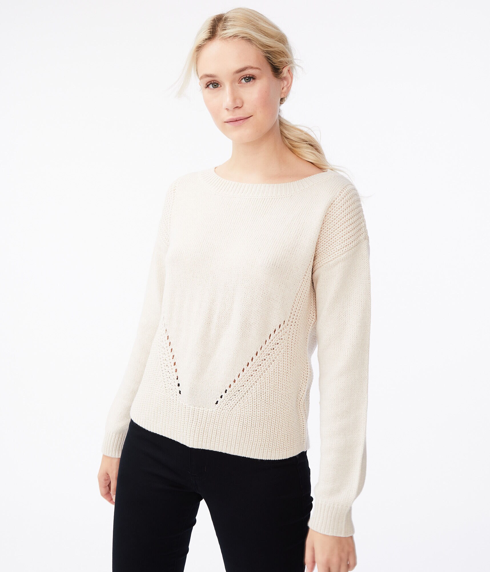 Mixed Pointelle Sweater