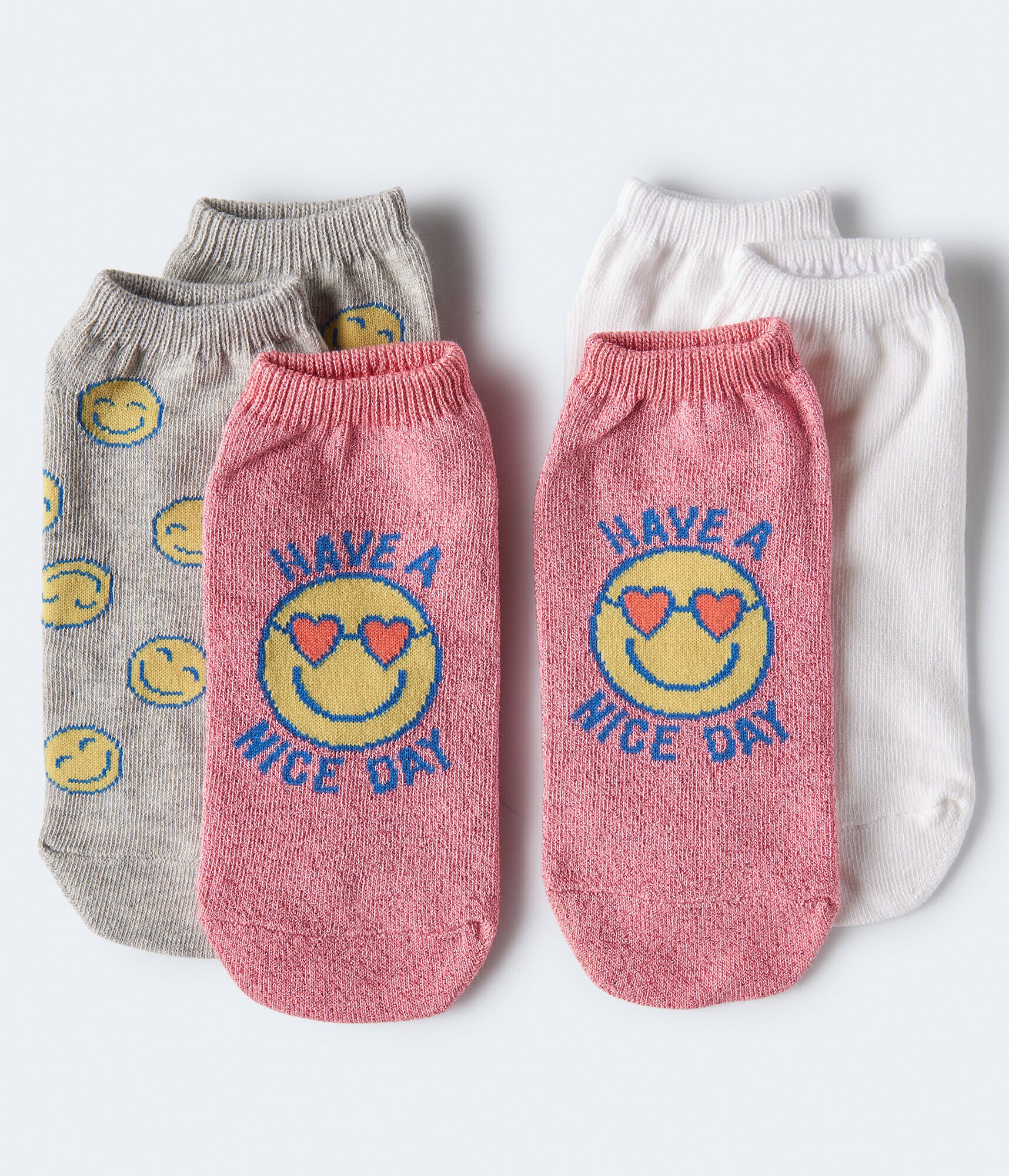 Smiley Face Ankle Sock 3-Pack