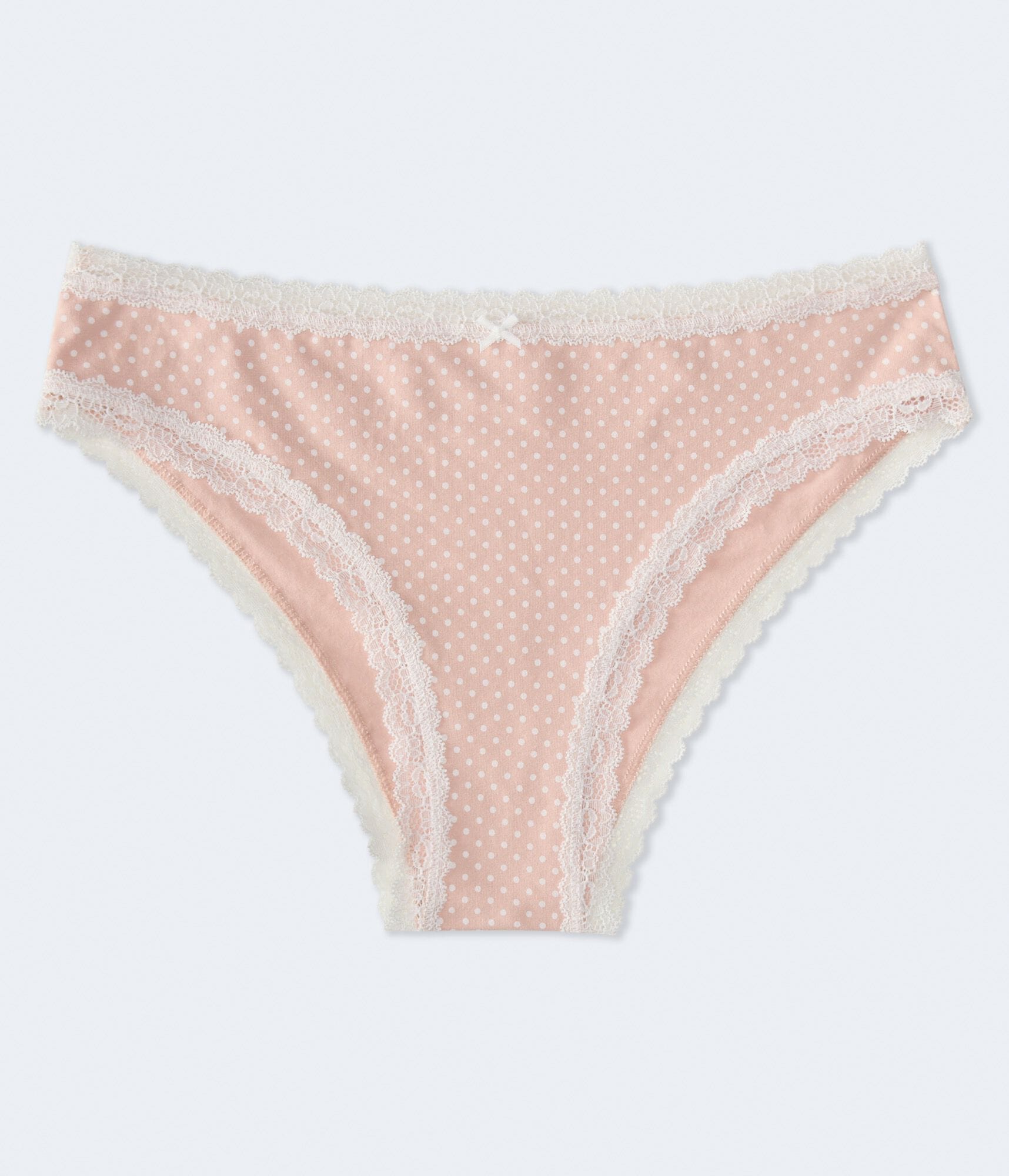 Polka Dot Lace-Trim Hipster