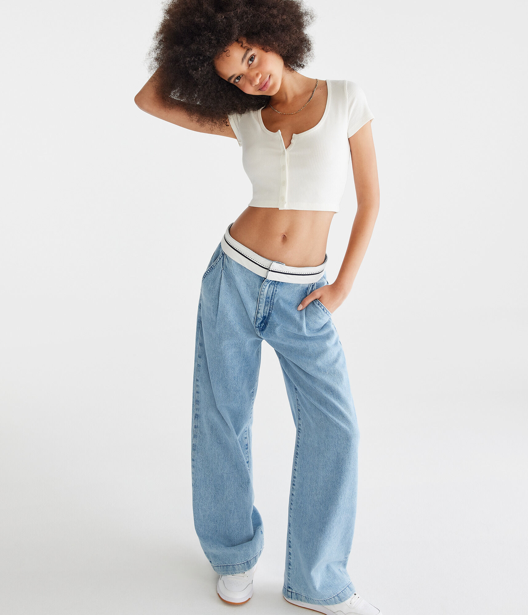 Buttoned Scoop-Neck Cardigan Tee