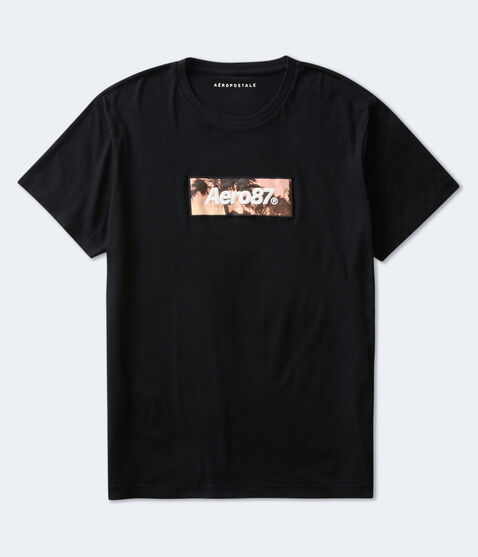 Aero87 Palm Tree Box Logo Graphic Tee Aero87 Palm Tree Box Logo Graphic Tee