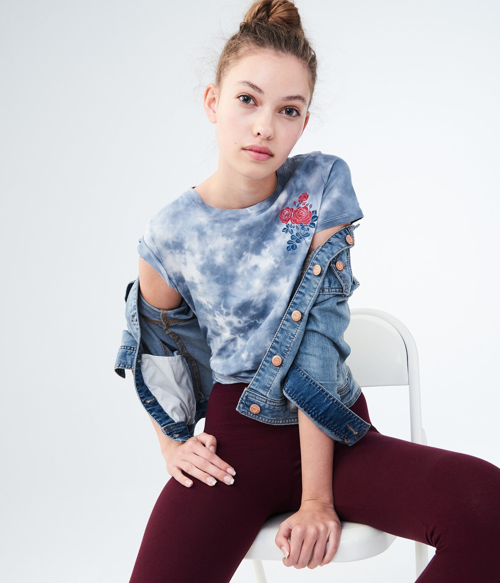 Tie-Dye Flower Graphic Tee