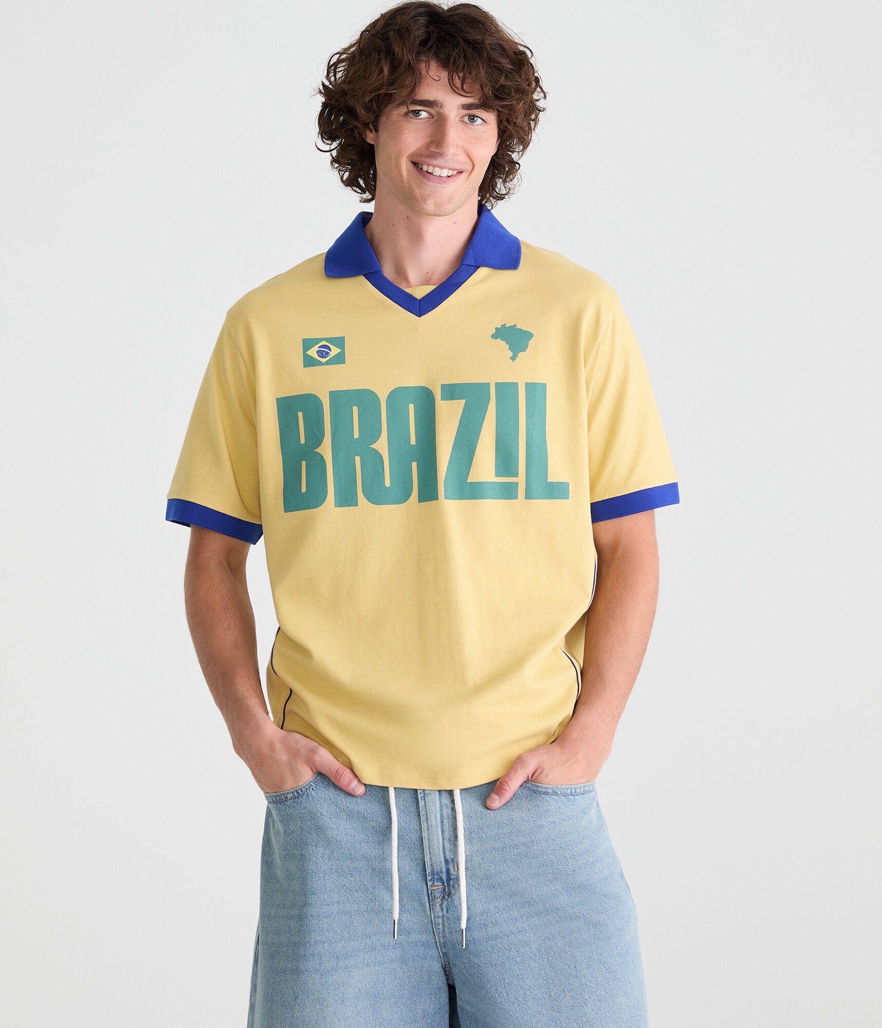 Brazil V-Neck Soccer Jersey