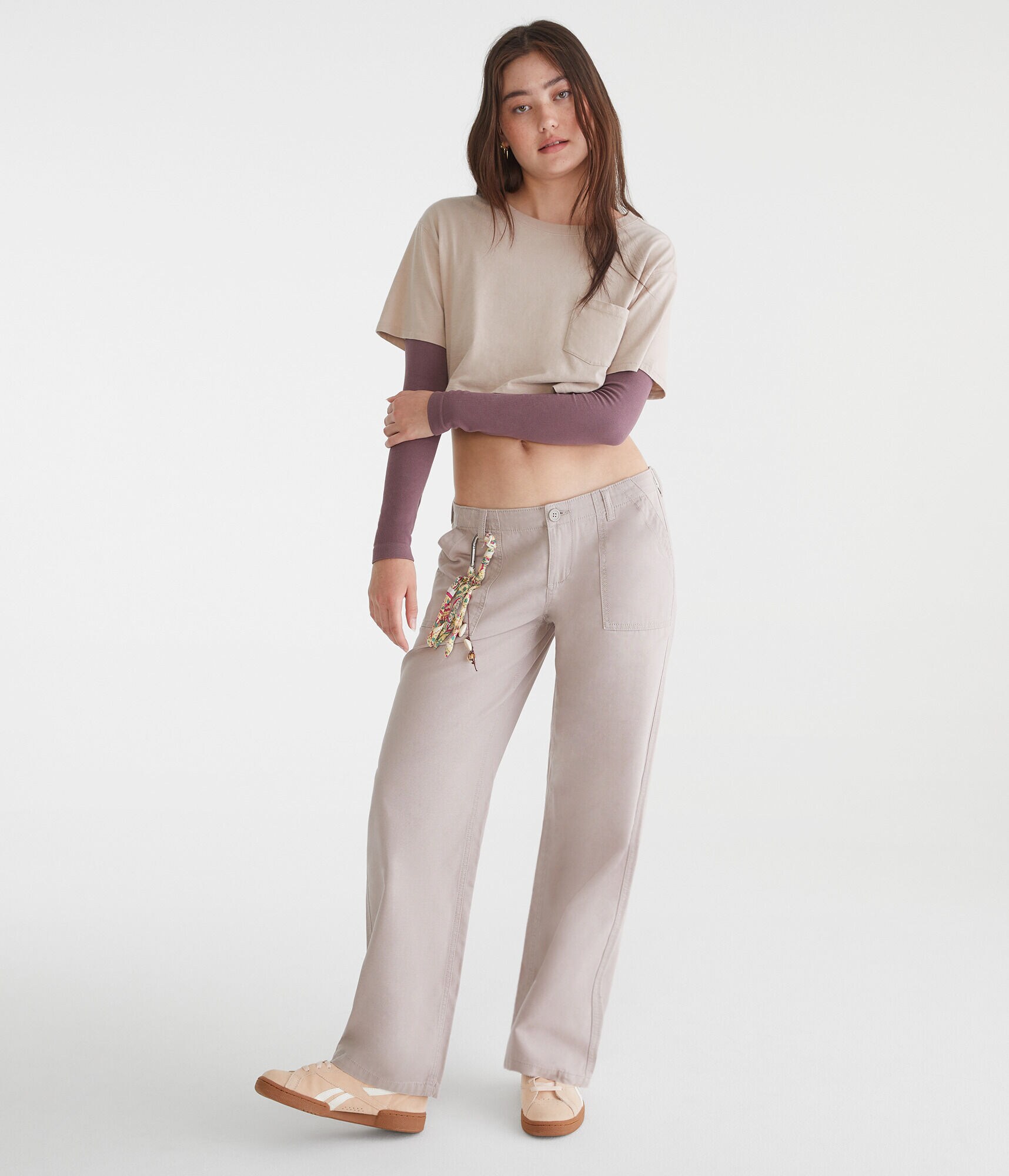 Low-Rise Straight Leg Pants