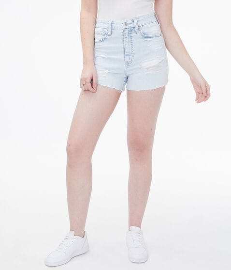Premium Seriously Stretchy Super High-Rise Curvy Denim Shorty Shorts