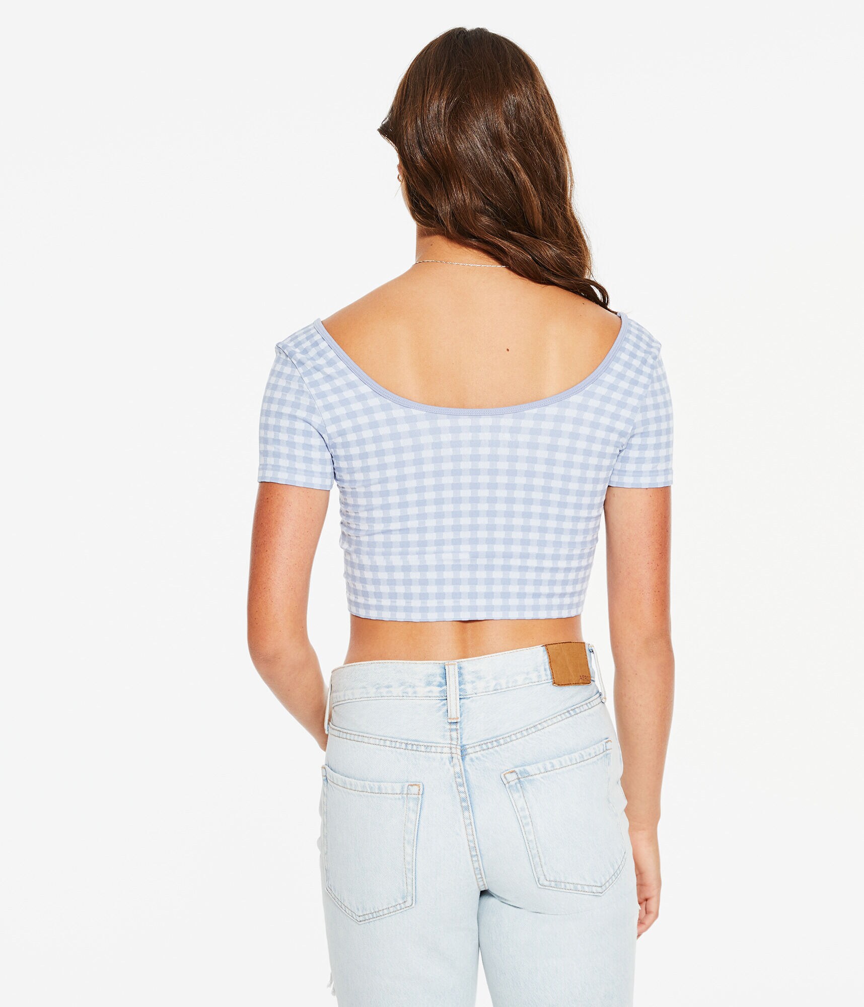 Gingham Seamless Cropped Ballet Top