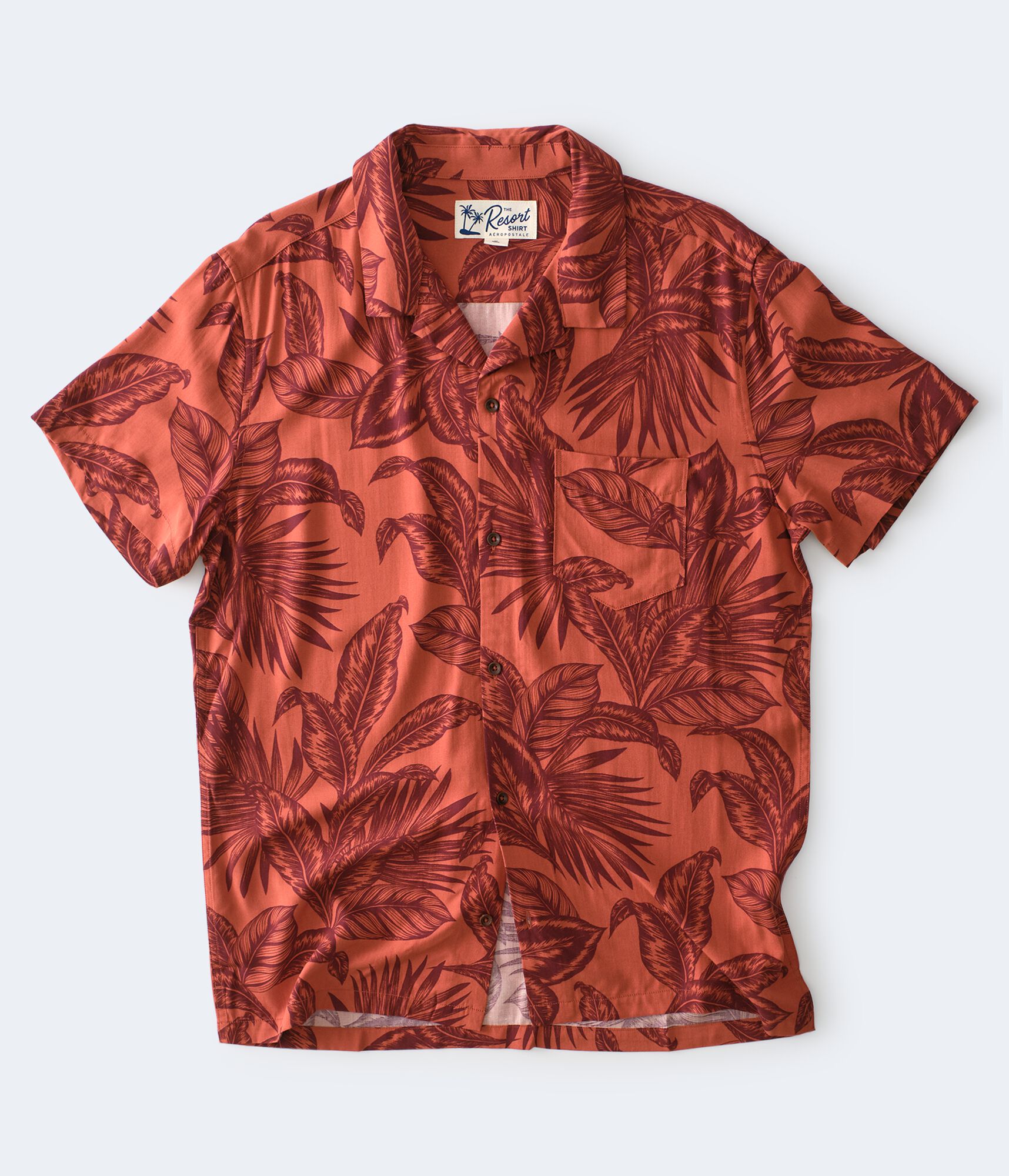 Tropical Palms Button-Down Resort Shirt