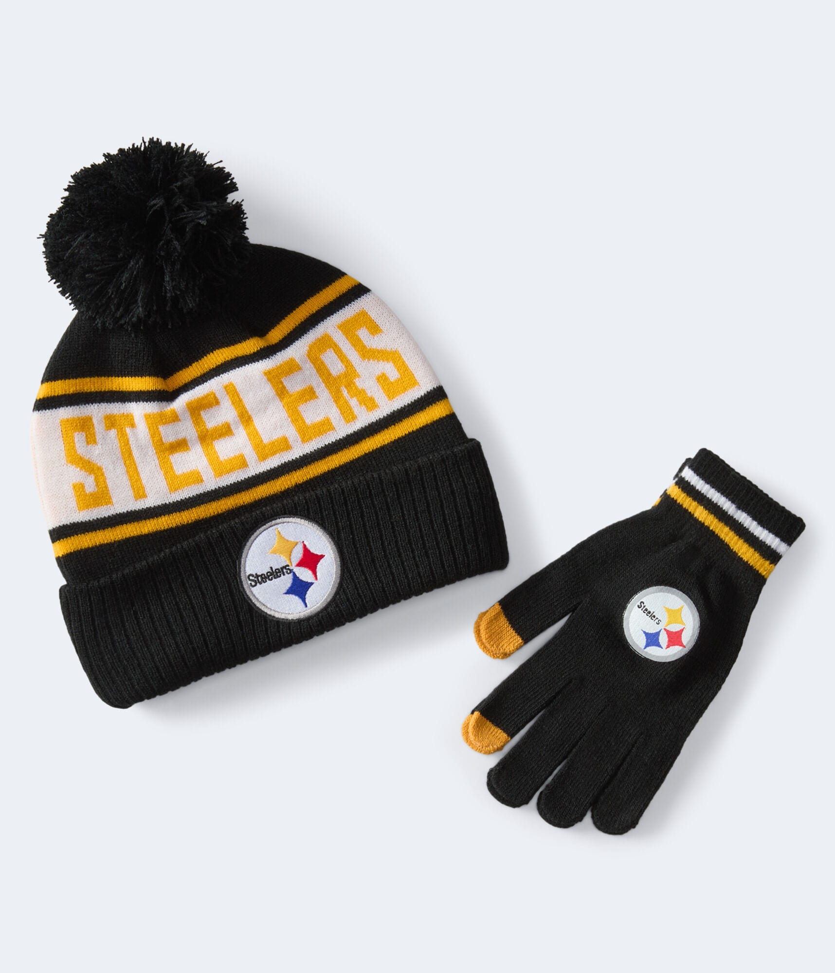 Pittsburgh Steelers Hat & Gloves Set
