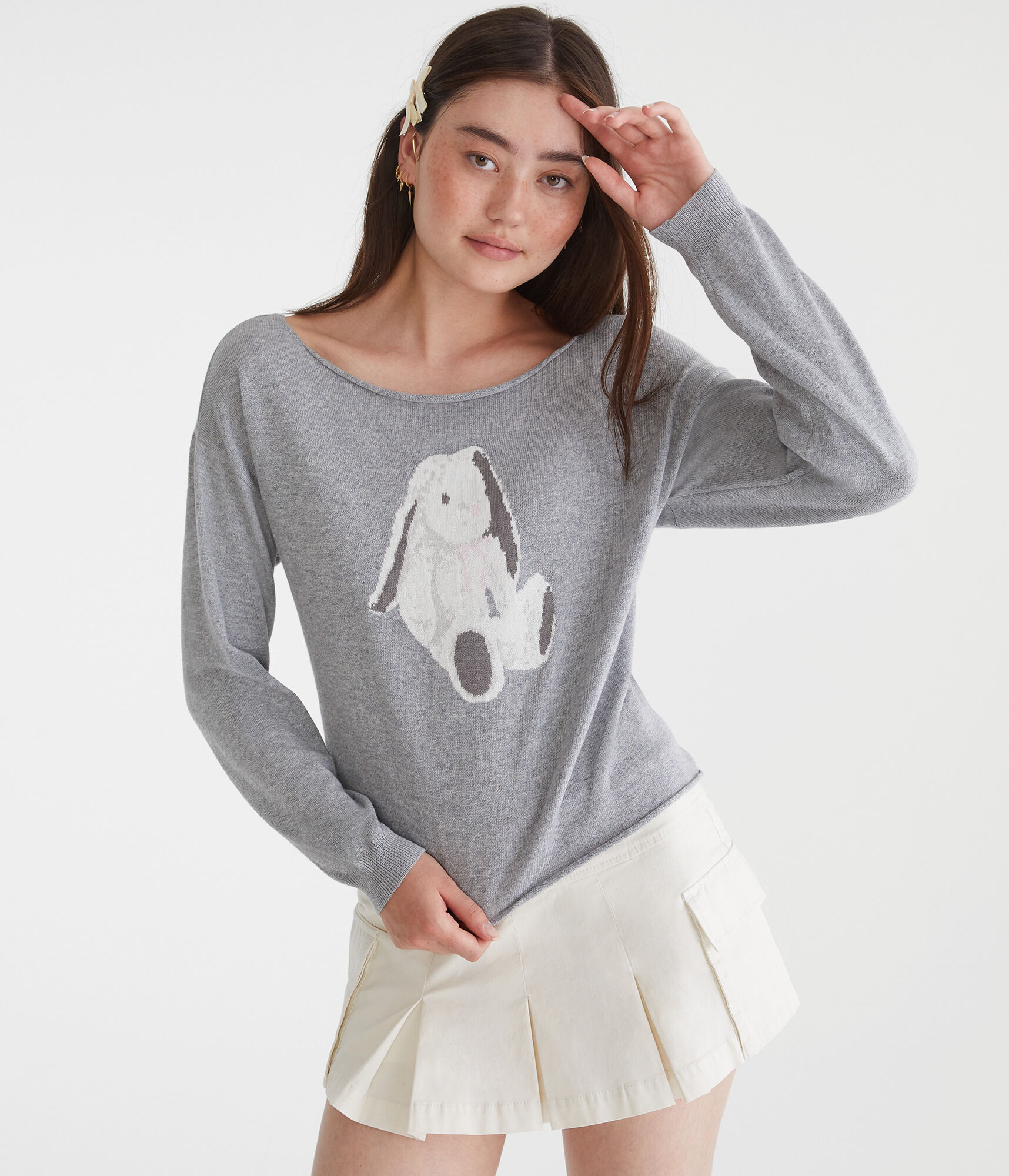 Bunny Slash-Neck Sweater