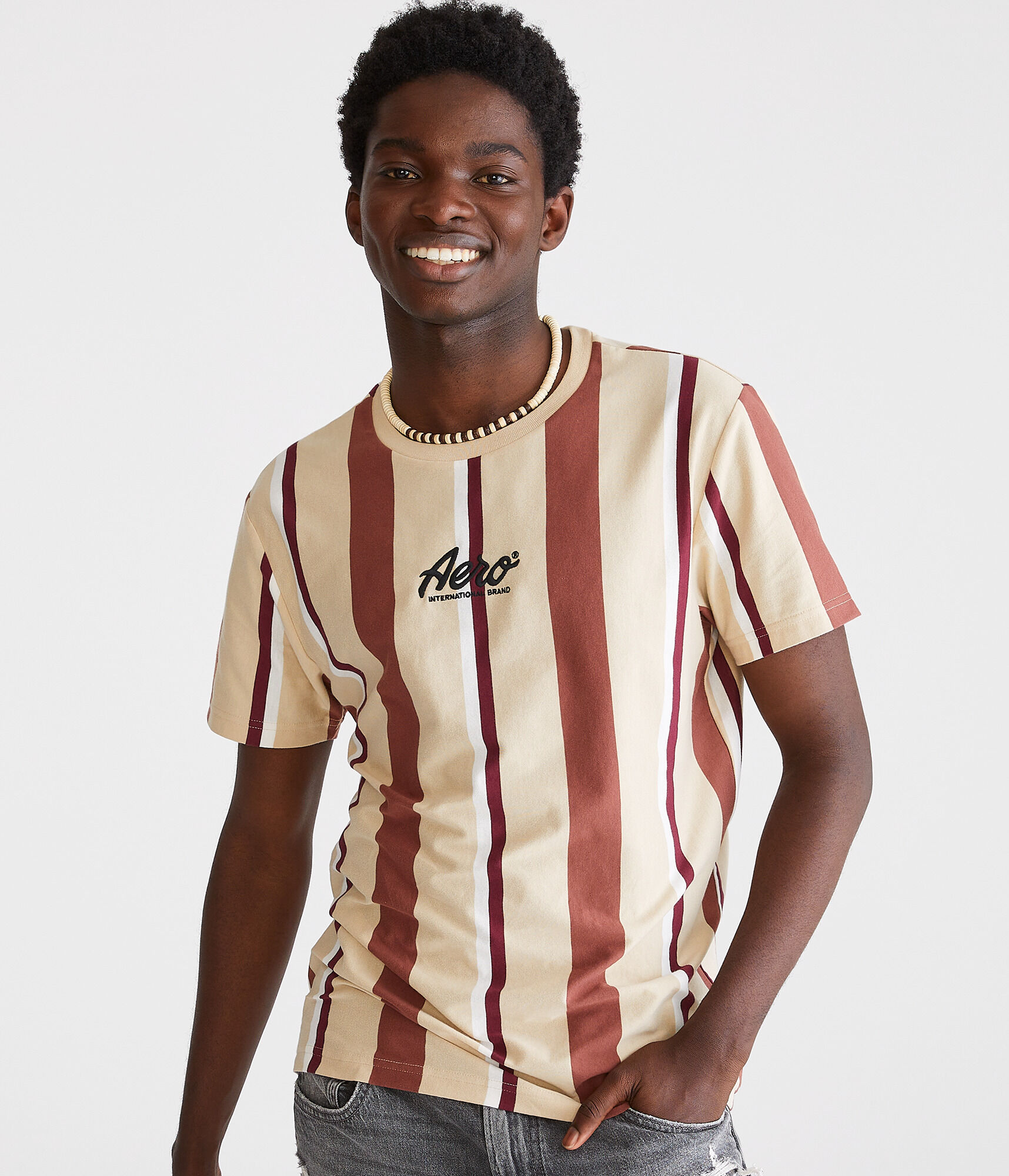 Aero Vertical Stripe Graphic Tee