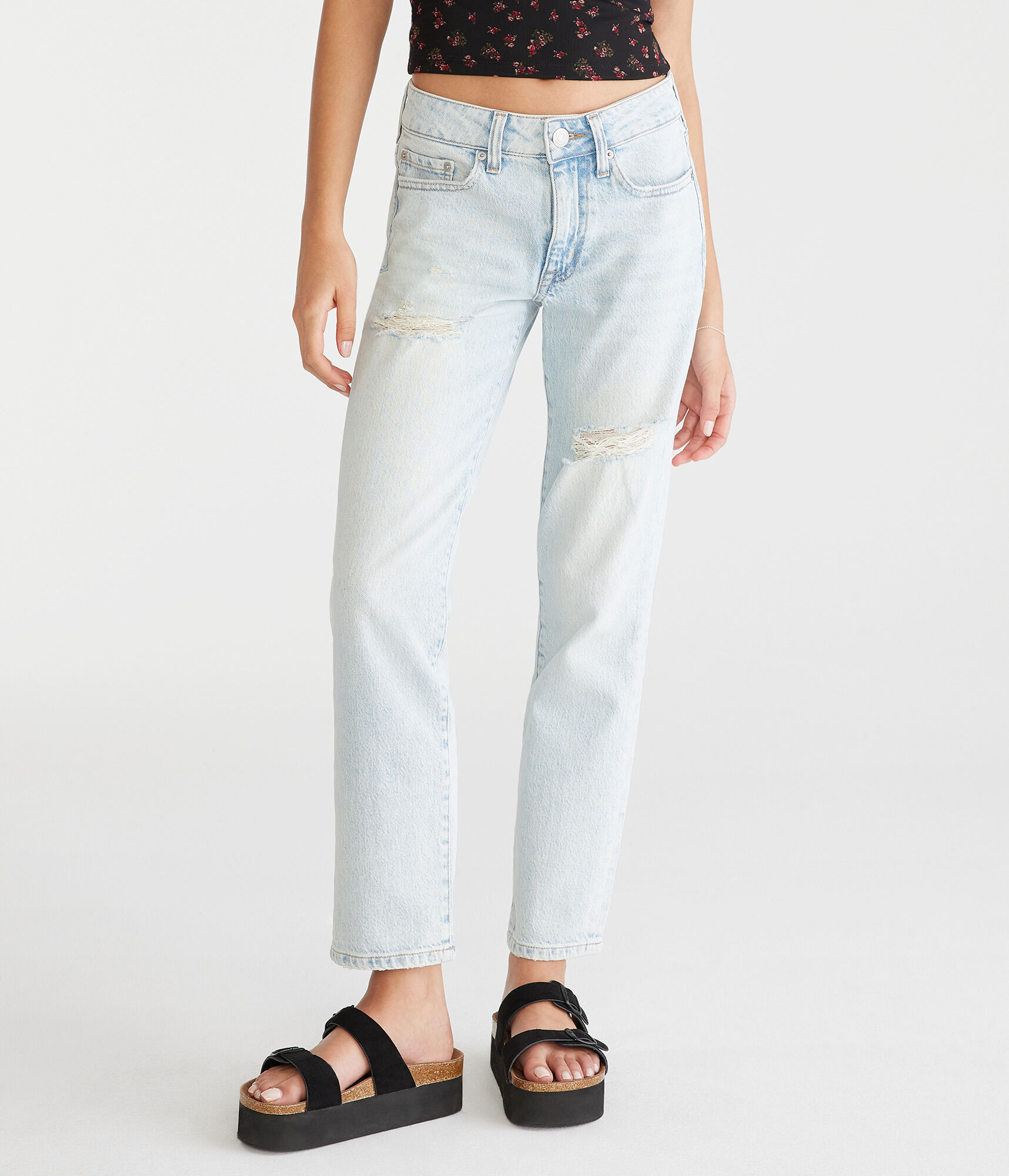 Mid-Rise Straight Ankle Jean