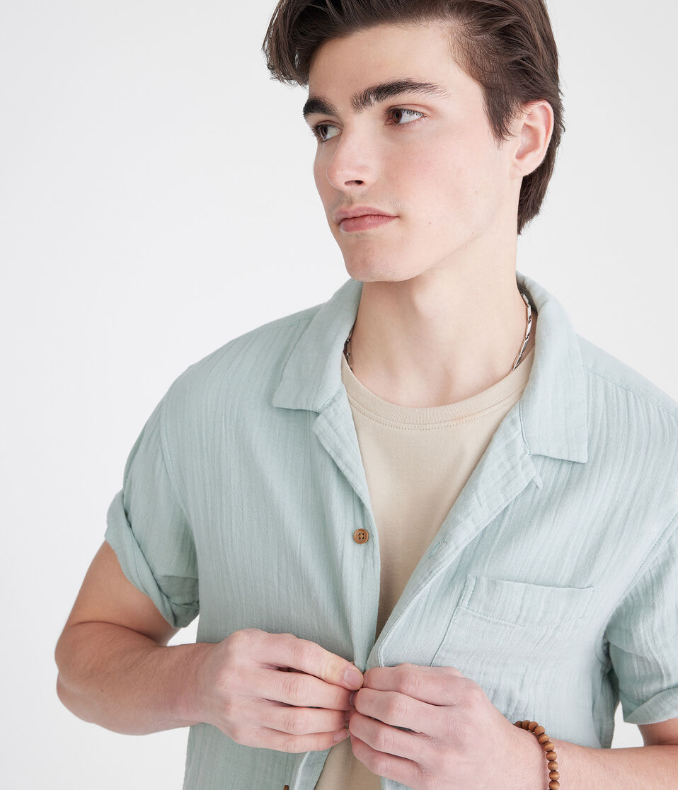 Short Sleeve Gauze Camp Shirt