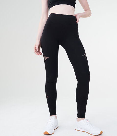 LLD High-Waisted Seriously Slimming Lace Inset Leggings