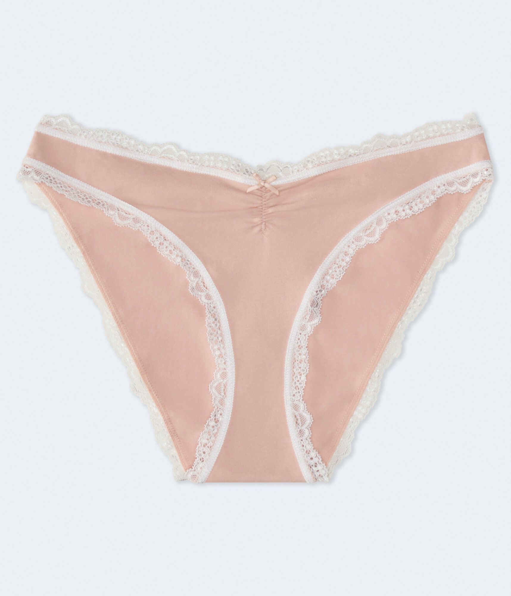Cinched Lace-Trim Low-Rise Bikini