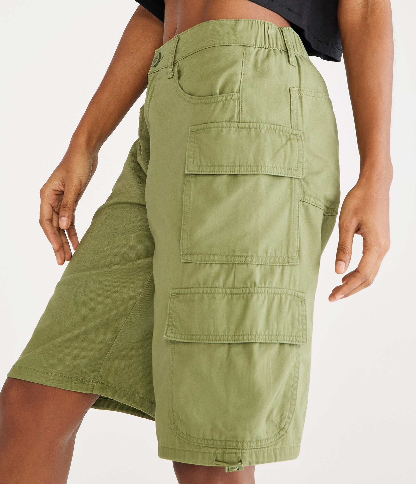 Twill Cargo Bermuda Shorts