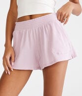 High-Rise Waffle Shorts