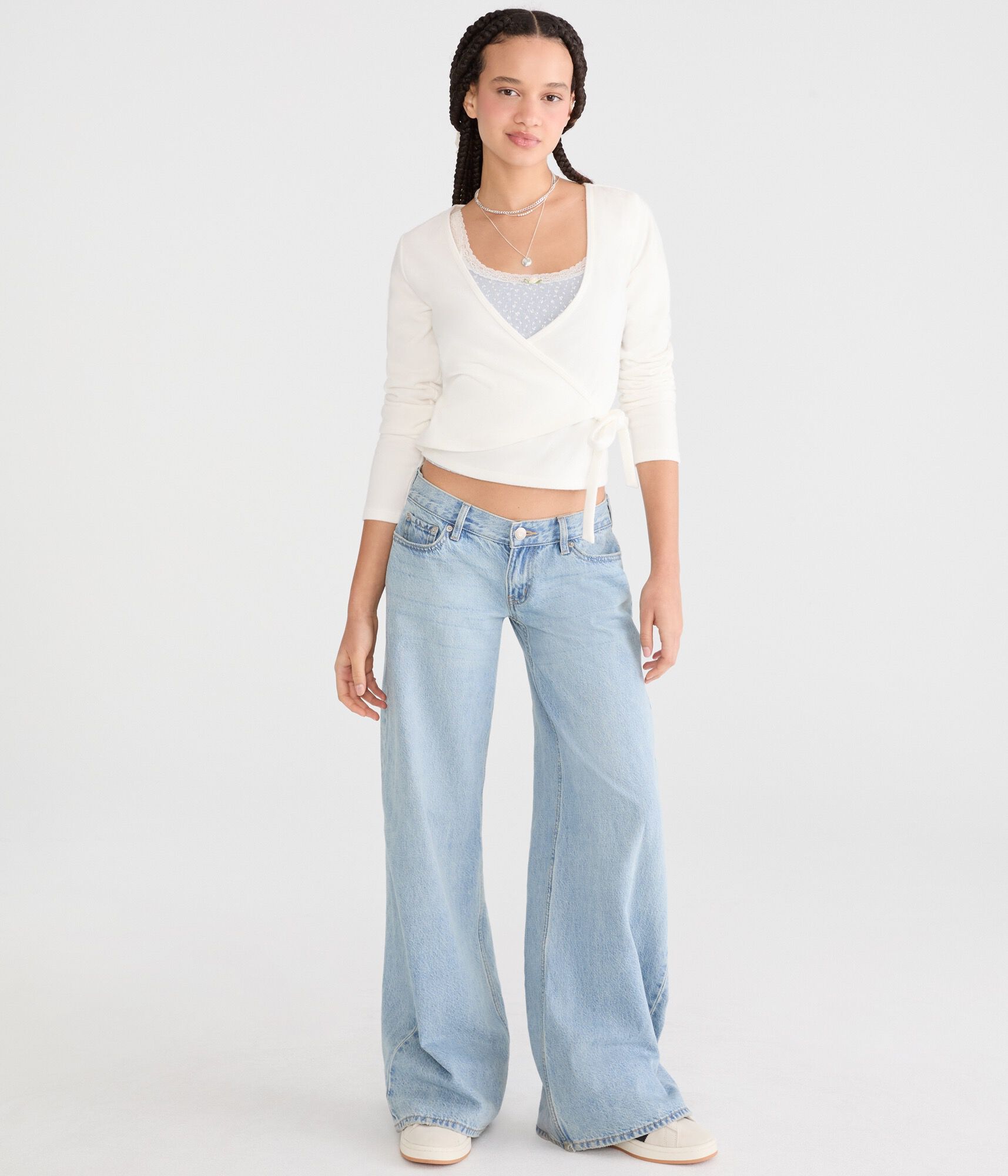 Long Sleeve Wrap-Front Top