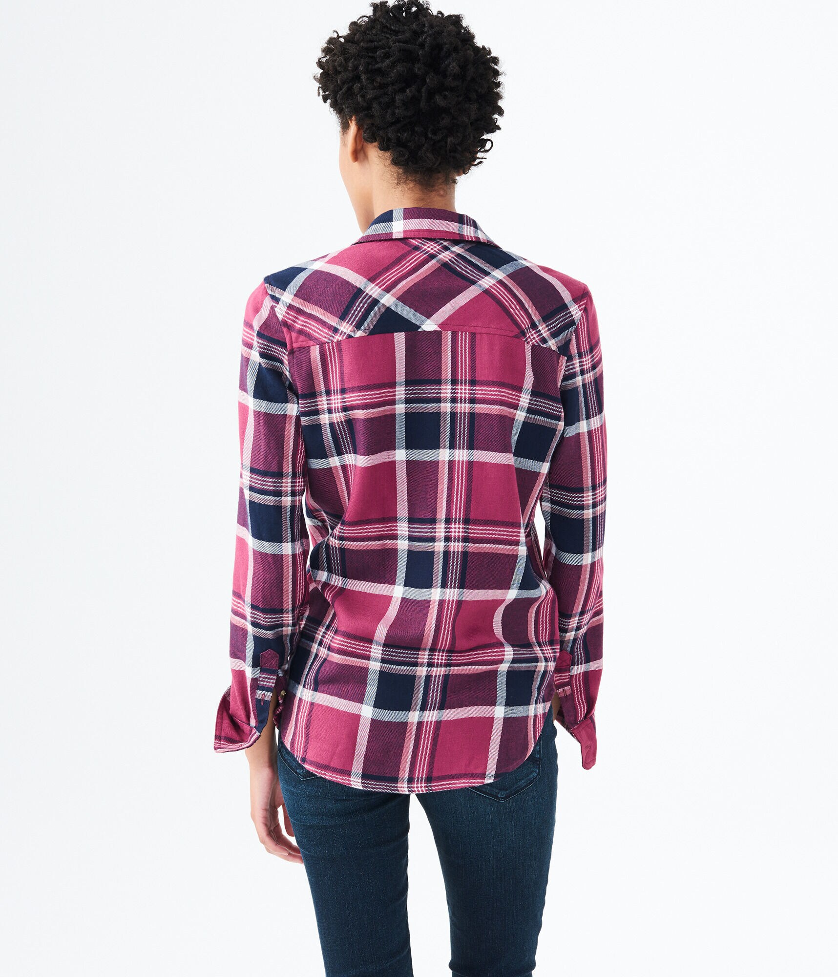 Long Sleeve Plaid Flannel Woven Shirt