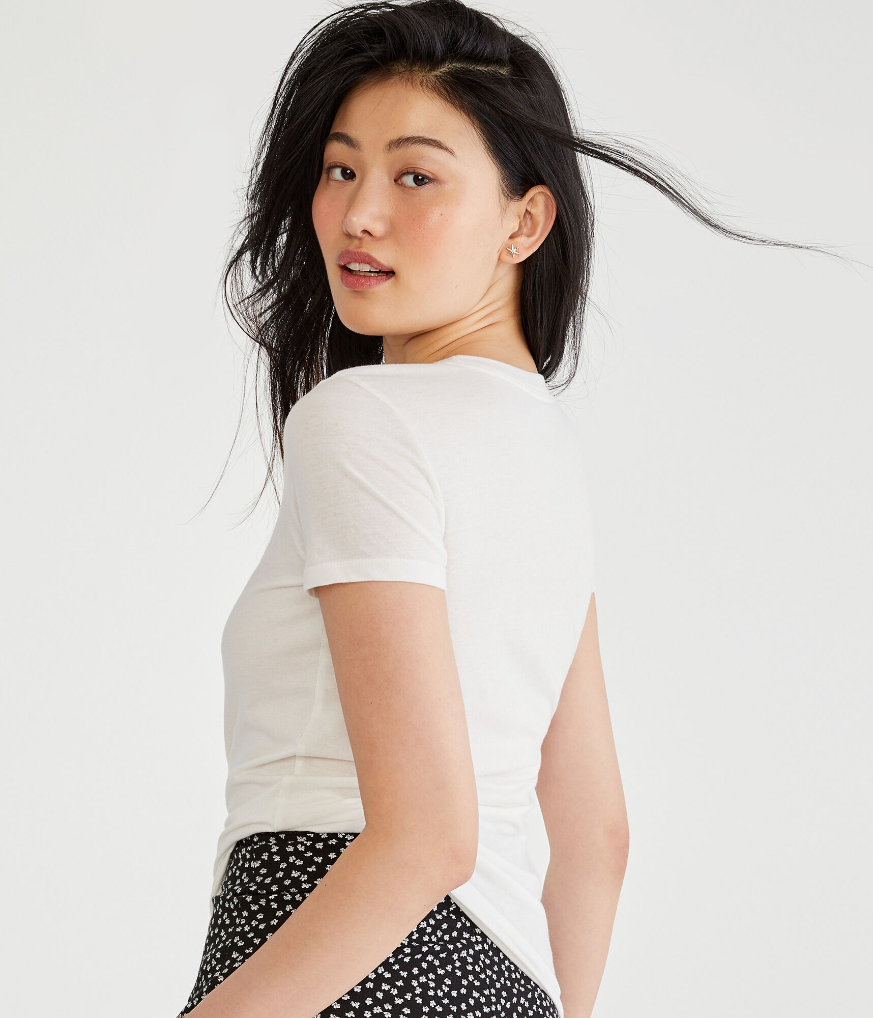 Aeropostale New York Butterfly Flocked Graphic Tee