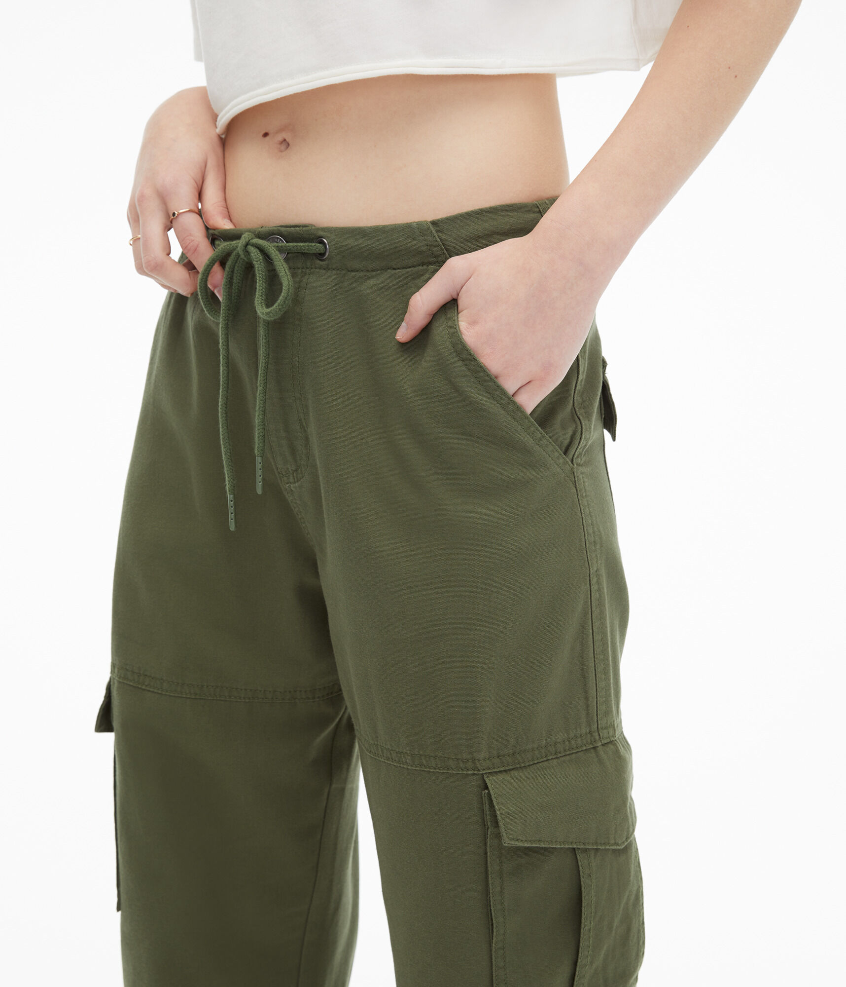 High-Waisted Wide Leg Cargo Pants