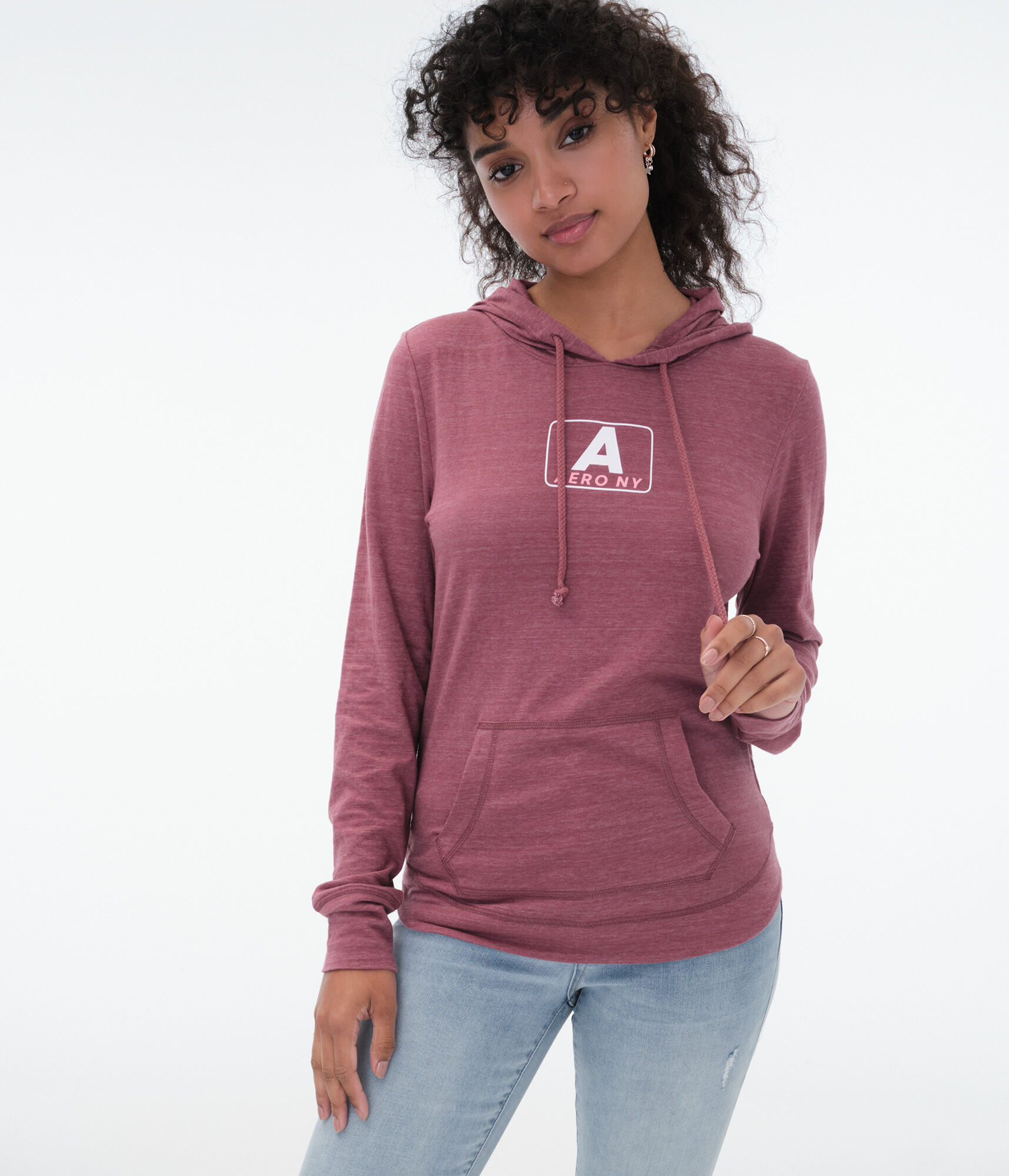Long Sleeve Aero NY Hooded Graphic Tee***