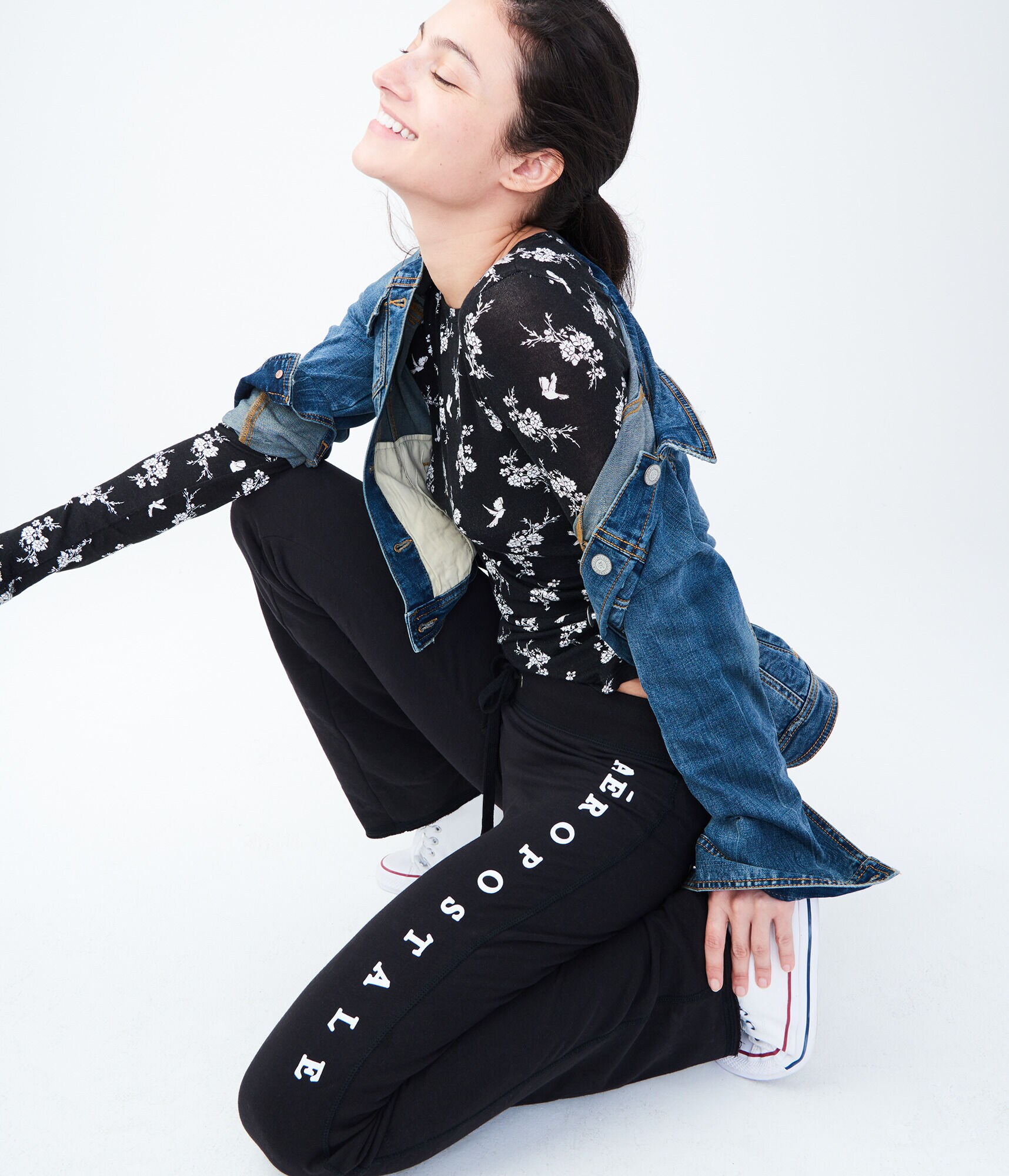 Long Sleeve Seriously Soft Bird Bouquet Crew Tee