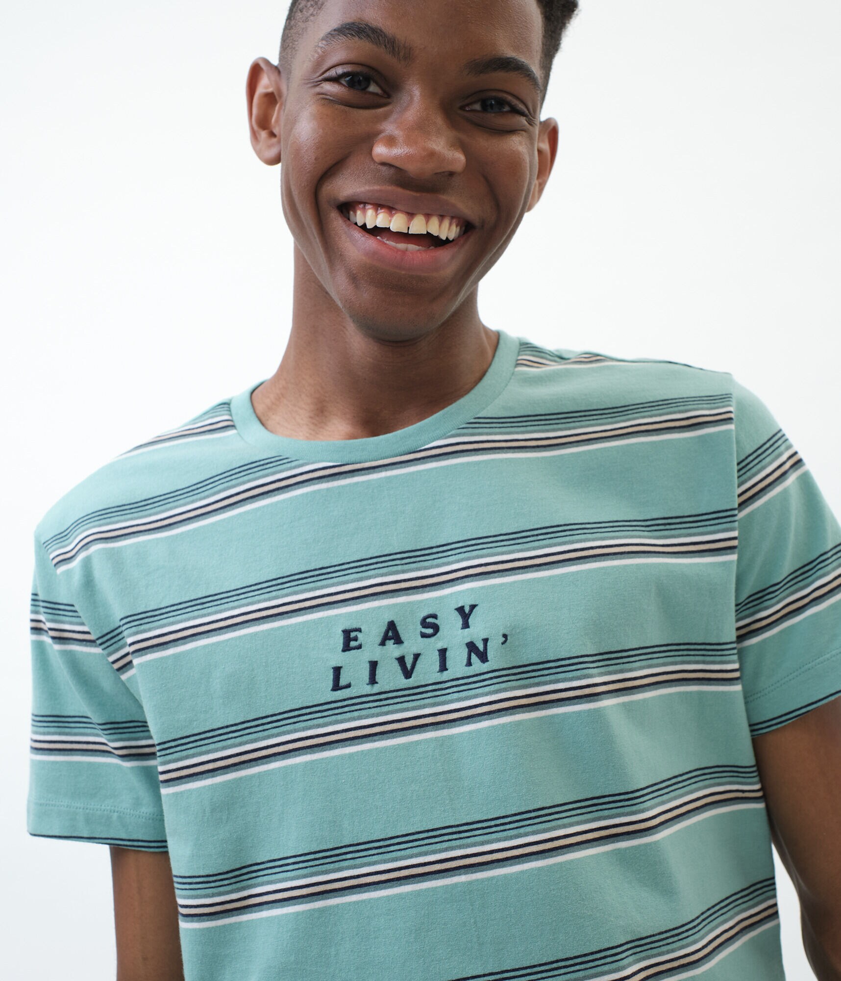 Easy Livin' Striped Graphic Tee
