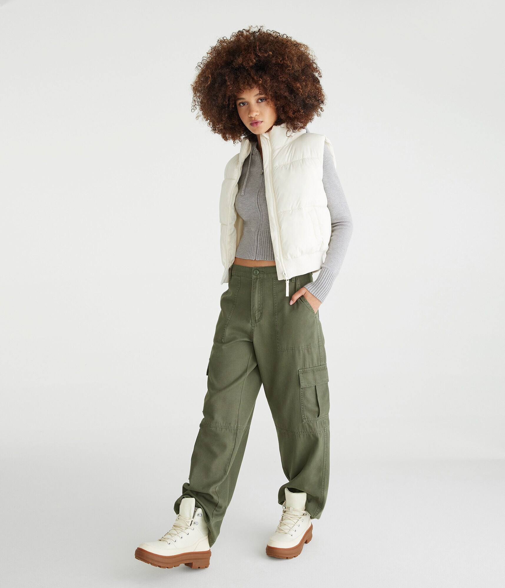 Mid-Rise Utility Cargo Pants