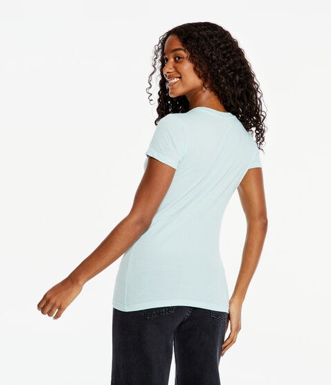 Aeropostale Arch Rose Appliqué Graphic Tee